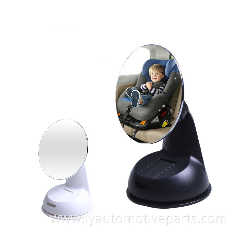 LED&Solar Suction Cup On Windshield Baby Car View Mirror Mini Safety Mirror
